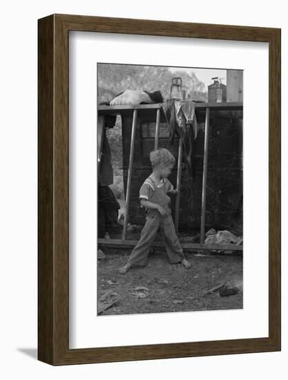 Son of destitute migrant, American River camp, near Sacramento, California, 1936-Dorothea Lange-Framed Photographic Print