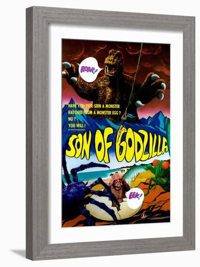 Son of Godzilla, (AKA Kaijuto No Kessen: Gojira No), 1967-null-Framed Art Print