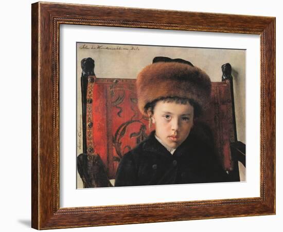 Son of the Miracle Working Rabbi of Belz-Isidor Kaufmann-Framed Art Print