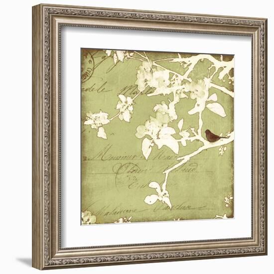 Song Birds I - Green-Amy Melious-Framed Art Print