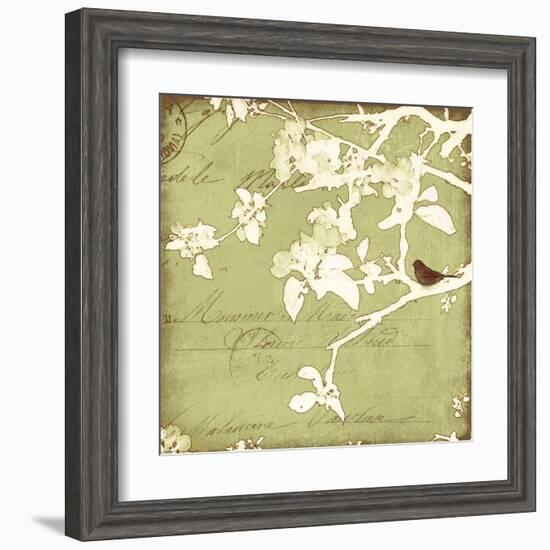 Song Birds I - Green-Amy Melious-Framed Art Print