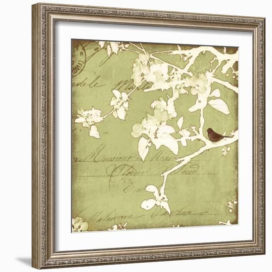 Song Birds I - Green-Amy Melious-Framed Art Print