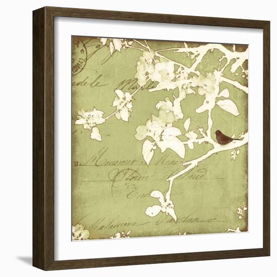 Song Birds I - Green-Amy Melious-Framed Art Print