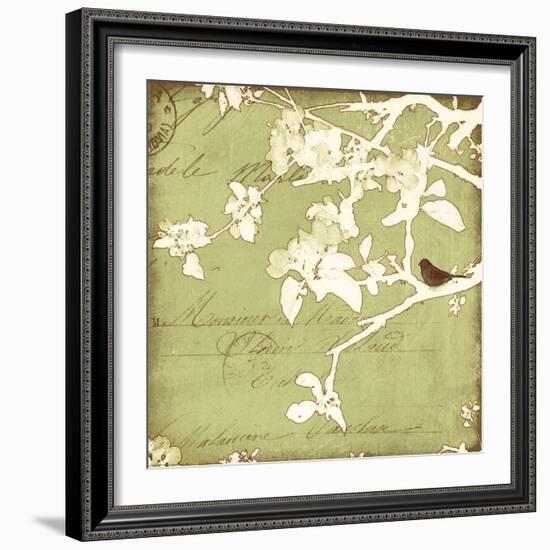 Song Birds I - Green-Amy Melious-Framed Art Print