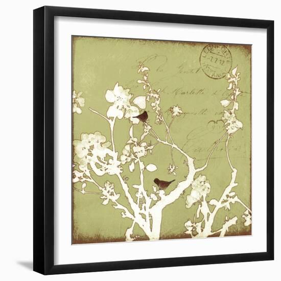 Song Birds II - Green-Amy Melious-Framed Art Print