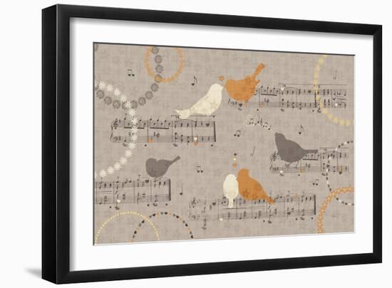 Song Birds III Yellow-Veronique Charron-Framed Art Print