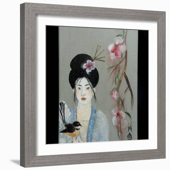 Song Dynasty Women with Fantail, 2016 detail-Susan Adams-Framed Giclee Print