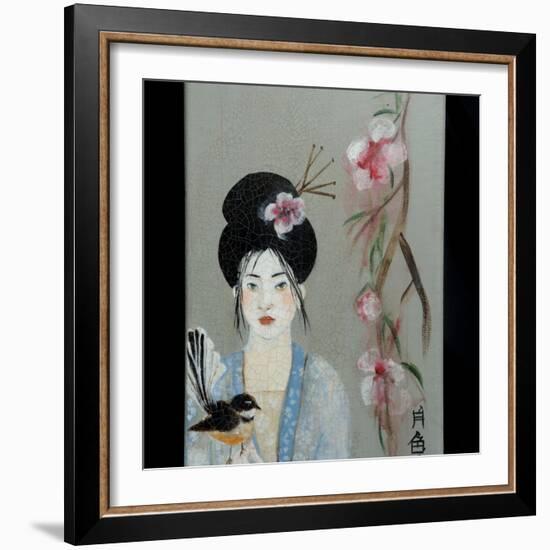 Song Dynasty Women with Fantail, 2016 detail-Susan Adams-Framed Giclee Print