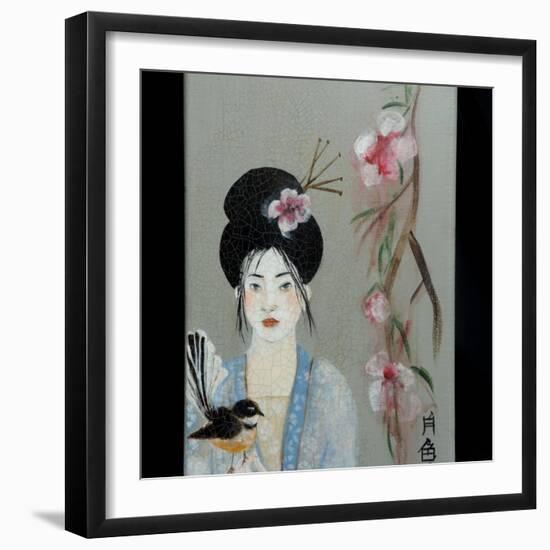 Song Dynasty Women with Fantail, 2016 detail-Susan Adams-Framed Giclee Print