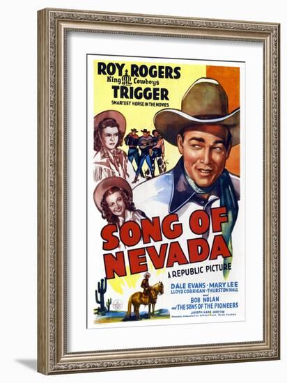 Song of Nevada, Left from Top: Dale Evans, Mary Lee, Right: Roy Rogers, 1944-null-Framed Art Print