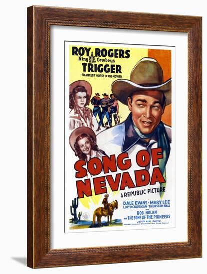 Song of Nevada, Left from Top: Dale Evans, Mary Lee, Right: Roy Rogers, 1944-null-Framed Art Print