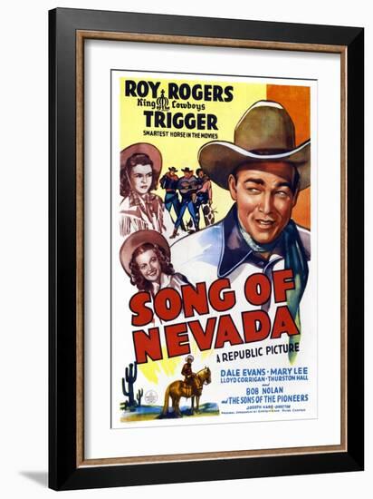 Song of Nevada, Left from Top: Dale Evans, Mary Lee, Right: Roy Rogers, 1944-null-Framed Art Print