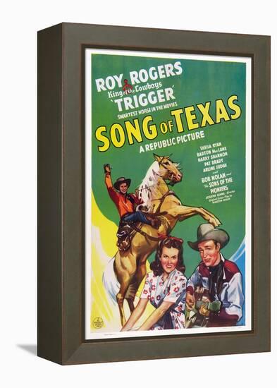 Song of Texas, from Left: Roy Rogers, Sheila Ryan, Roy Rogers, 1943-null-Framed Stretched Canvas