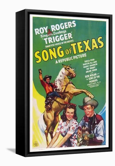 Song of Texas, from Left: Roy Rogers, Sheila Ryan, Roy Rogers, 1943-null-Framed Stretched Canvas