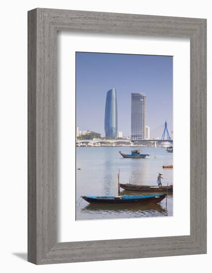 Song River and City Skyline, Da Nang, Vietnam, Indochina, Southeast Asia, Asia-Ian Trower-Framed Photographic Print