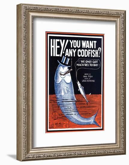 Song Sheet Cover: Hey! You Want Any Codfish?-null-Framed Art Print