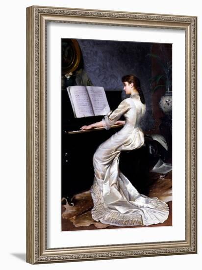 Song Without Words, Piano Player, 1880-George Hamilton Barrable-Framed Giclee Print