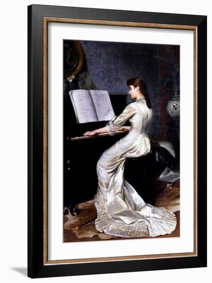 Song Without Words, Piano Player, 1880-George Hamilton Barrable-Framed Giclee Print