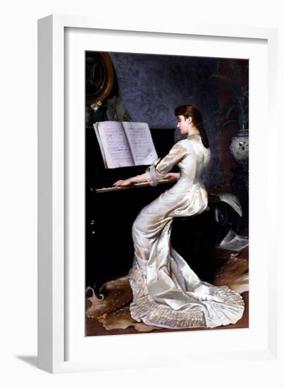 Song Without Words, Piano Player, 1880-George Hamilton Barrable-Framed Giclee Print