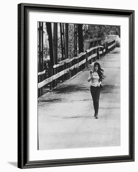 Song Writer Singer Bobbie Gentry Crossing Tallahatchie Bridge-Michael Rougier-Framed Premium Photographic Print