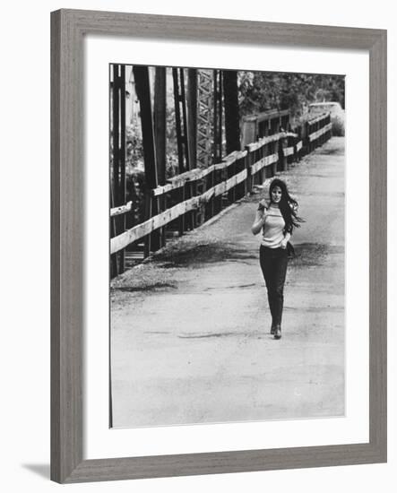 Song Writer Singer Bobbie Gentry Crossing Tallahatchie Bridge-Michael Rougier-Framed Premium Photographic Print