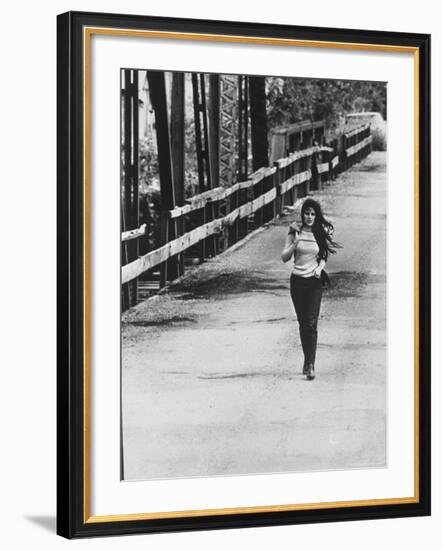 Song Writer Singer Bobbie Gentry Crossing Tallahatchie Bridge-Michael Rougier-Framed Premium Photographic Print