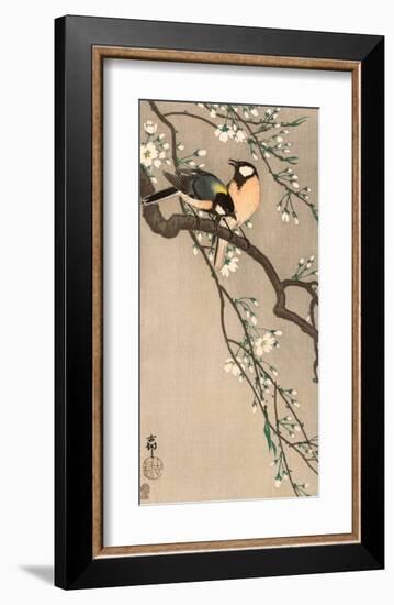 Songbirds on Cherry Branch, 1900-1910-Ohara Koson-Framed Art Print