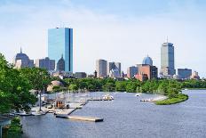 Boston Back Bay with Sailing Boat and Urban Building City Skyline in the Morning.-Songquan Deng-Photographic Print
