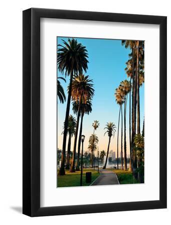 『A Tale of Palm Trees.*』シーグラスアート Los Angeles Downtown Park View with Palm Trees