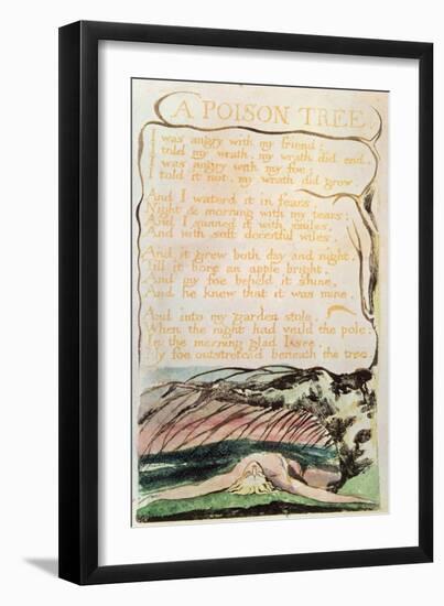 Songs of Experience; a Poison Tree, 1794 (Relief Etching, Watercolour, Pen)-William Blake-Framed Giclee Print