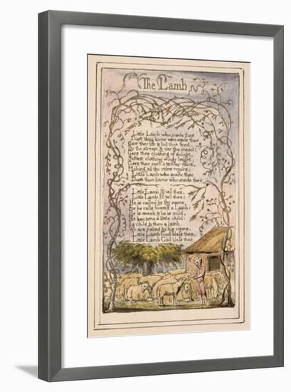 Songs of Innocence and of Experience Plate 7: the Lamb, C.1789-94-William Blake-Framed Giclee Print