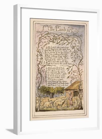 Songs of Innocence and of Experience Plate 7: the Lamb, C.1789-94-William Blake-Framed Giclee Print