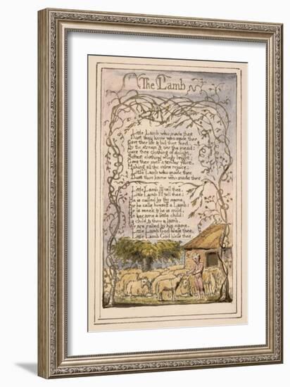 Songs of Innocence and of Experience Plate 7: the Lamb, C.1789-94-William Blake-Framed Giclee Print