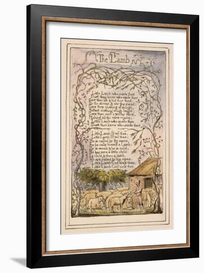 Songs of Innocence and of Experience Plate 7: the Lamb, C.1789-94-William Blake-Framed Giclee Print