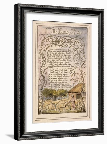 Songs of Innocence and of Experience Plate 7: the Lamb, C.1789-94-William Blake-Framed Giclee Print