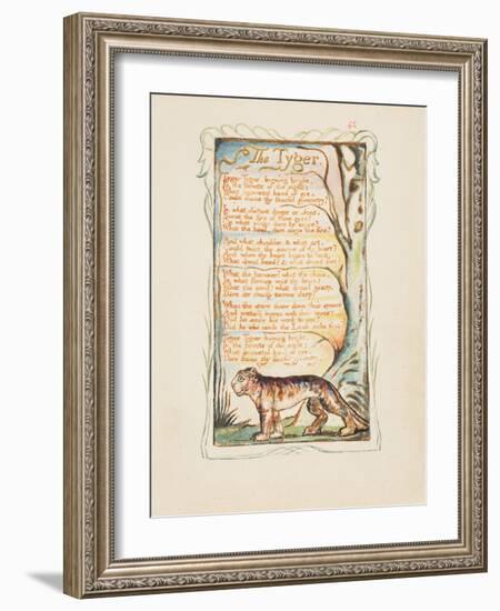 Songs of Innocence and of Experience: The Tyger, c.1825-William Blake-Framed Giclee Print