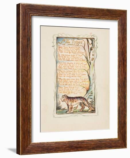 Songs of Innocence and of Experience: The Tyger, c.1825-William Blake-Framed Giclee Print