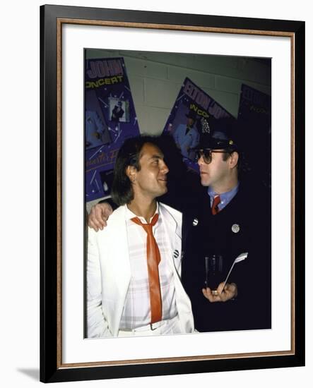 Songwriters Bernie Taupin and Elton John-null-Framed Premium Photographic Print