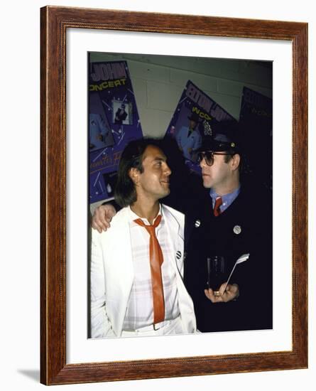 Songwriters Bernie Taupin and Elton John-null-Framed Premium Photographic Print