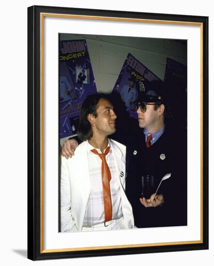 Songwriters Bernie Taupin and Elton John-null-Framed Premium Photographic Print