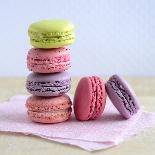 Colored Macaroons on a Platter-Sonia Chatelain-Premier Image Canvas