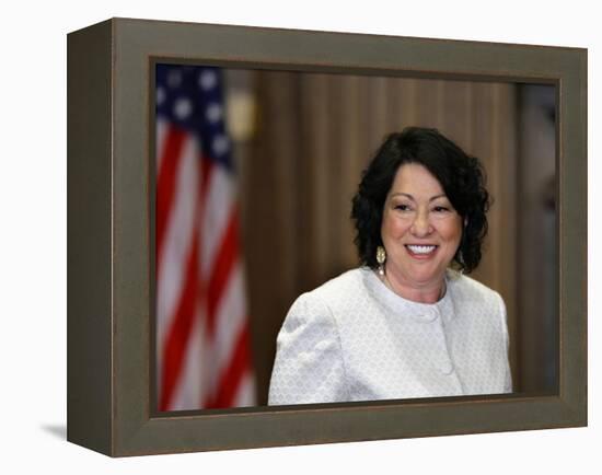 Sonia Sotomayor Arrives to Be Sworn in as First Hispanic and Third Woman in Supreme Court's History-null-Framed Premier Image Canvas