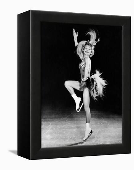 Sonja Henie Performing in Her Own Ice Show, Early 1950s-null-Framed Stretched Canvas