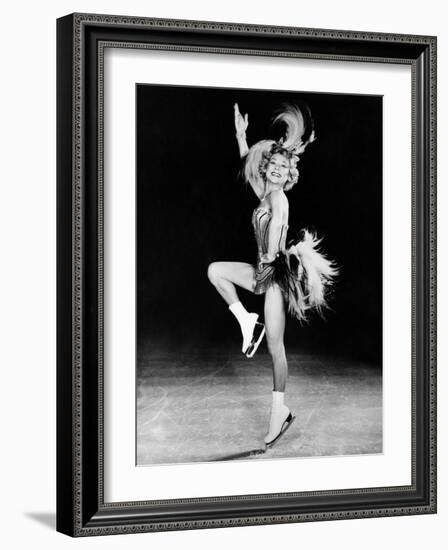 Sonja Henie Performing in Her Own Ice Show, Early 1950s-null-Framed Photo