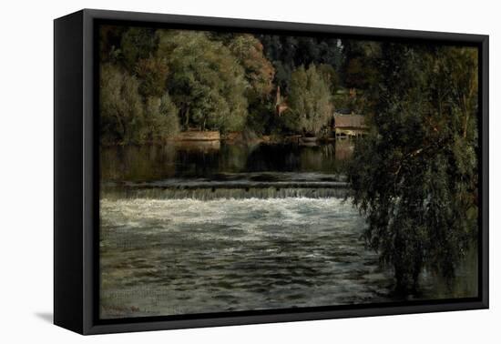 Sonning Weir, 1882 (Oil on Canvas)-Keeley Halswelle-Framed Premier Image Canvas