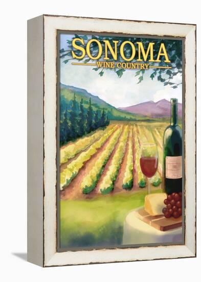 Sonoma County, California Wine Country-Lantern Press-Framed Stretched Canvas