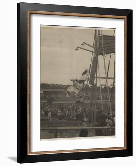 Sonora Carver Performs as a Diving Horse Girl; National Museum of American History: AC Photography-null-Framed Art Print