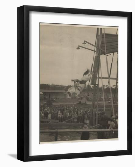 Sonora Carver Performs as a Diving Horse Girl; National Museum of American History: AC Photography-null-Framed Art Print