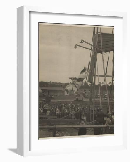 Sonora Carver Performs as a Diving Horse Girl; National Museum of American History: AC Photography-null-Framed Art Print