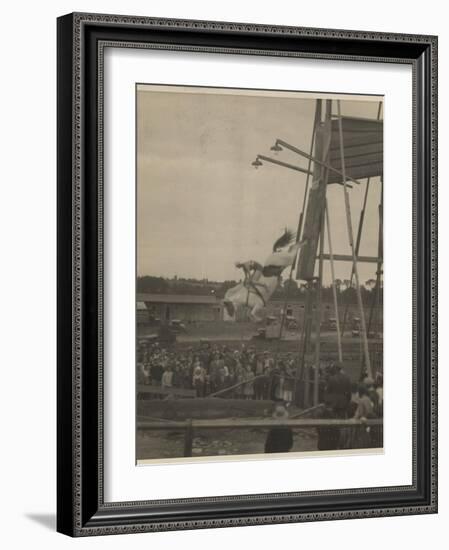 Sonora Carver Performs as a Diving Horse Girl; National Museum of American History: AC Photography-null-Framed Art Print